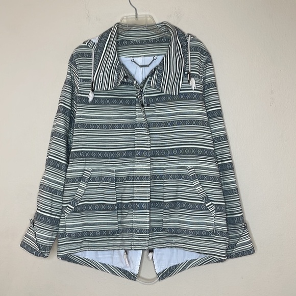 Anthropologie Capulet Anorak Beige Gray Hooded Zip Lined Jacket Size Medium - Picture 2 of 9